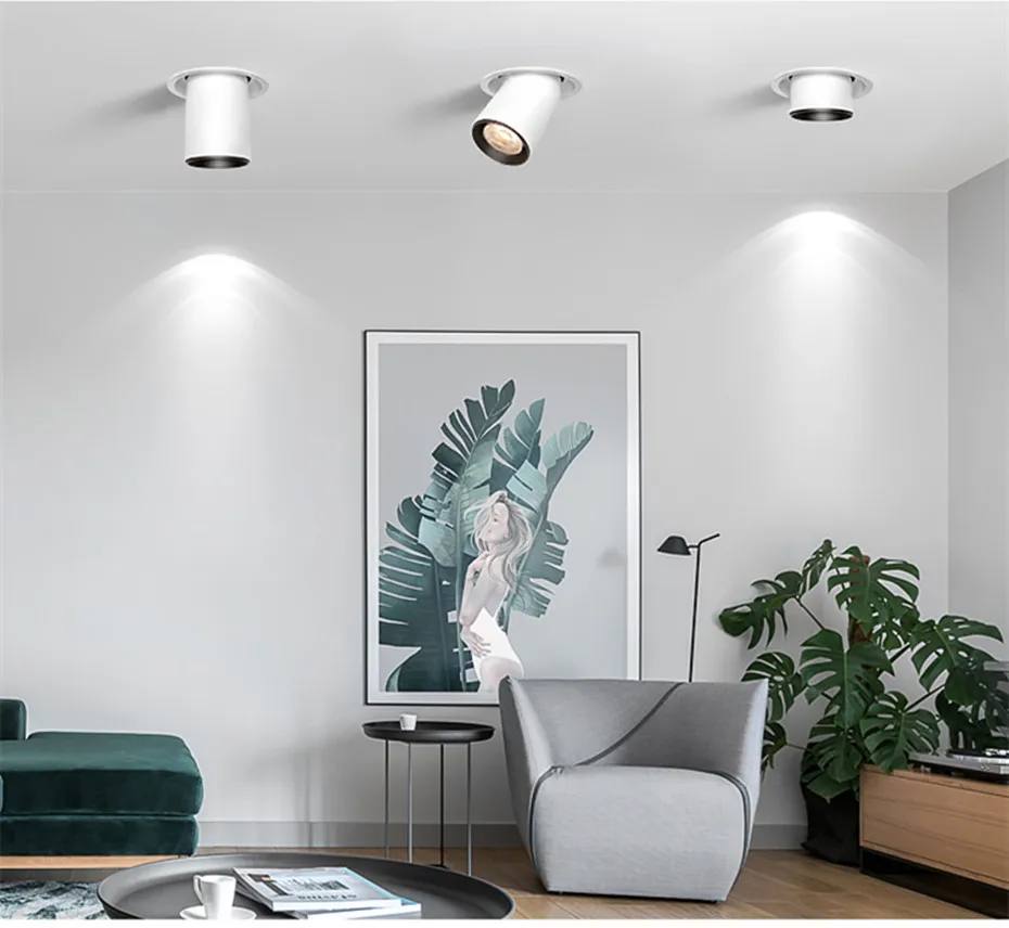 Led Ceiling Downlight Adjustable 360 degrees Nordic Spot light 12W 10W AC110V 220V Recessed Led Bulb Bedroom Kitchen Indoor lamp