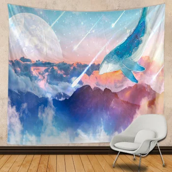 

Whale in the sky tapestry Indian Mandala Witchcraft Hippie Tapestry Boho decor Macrame Wall Hanging Tapestry