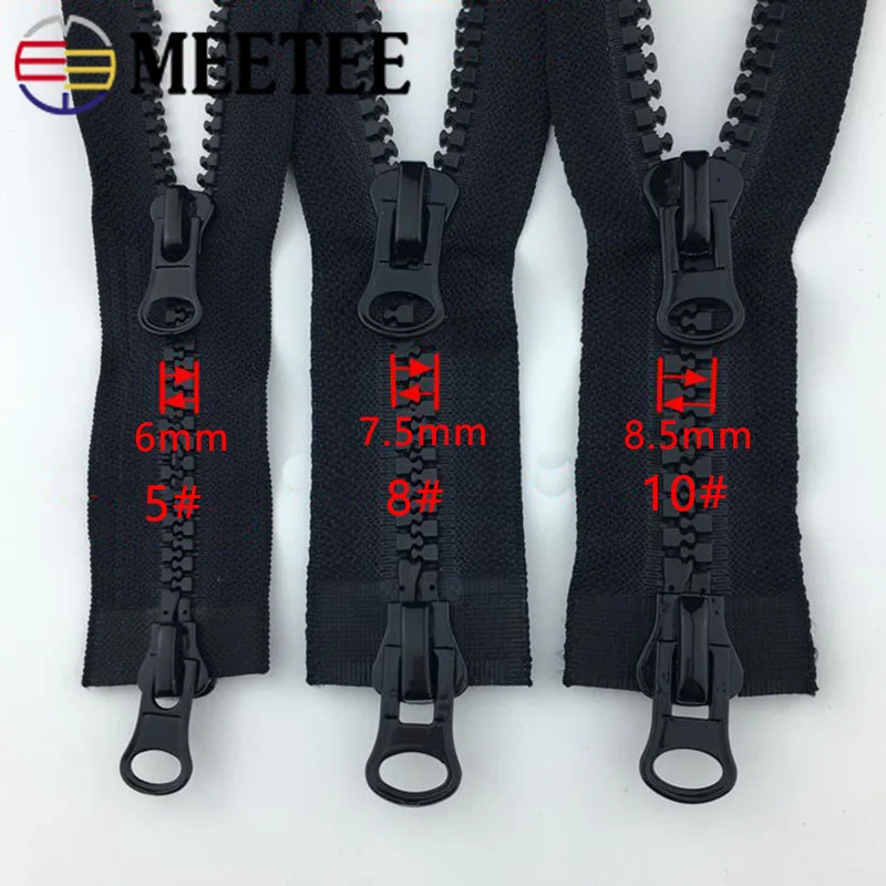 2pcs 60300cm 5 8 10 Double Slider Resin Zipper Openend Auto Lock
