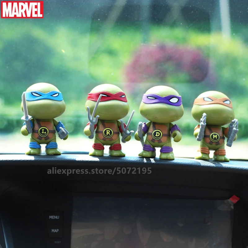 

Hasbro Q version 4pcs/set Super cute Teenage Mutant Ninja Turtles Doll Model toys