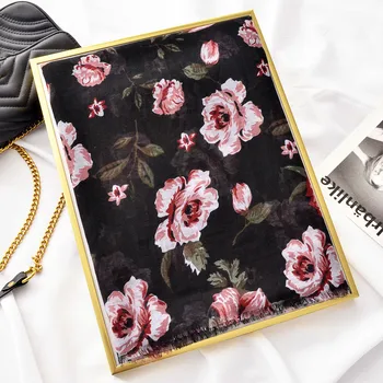 

summer 2020 new national style scarf women's Rural flower line cotton hemp Scarf Shawl dual purpose long Korean version scarf