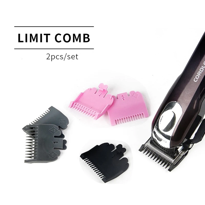 2pcs Colorful Guide Sizes Comb 1.5mm/3mm Plastic Limited Combs Hair Clipper Cutting Tool Kit For Different Length Style 4