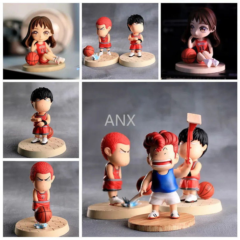 

10cm Slam Dunk Hanamichi Sakuragi figure toy Rukawa Kaede Figure Haruko Akagi PVC Anime Toys Collection Doll for children gifts