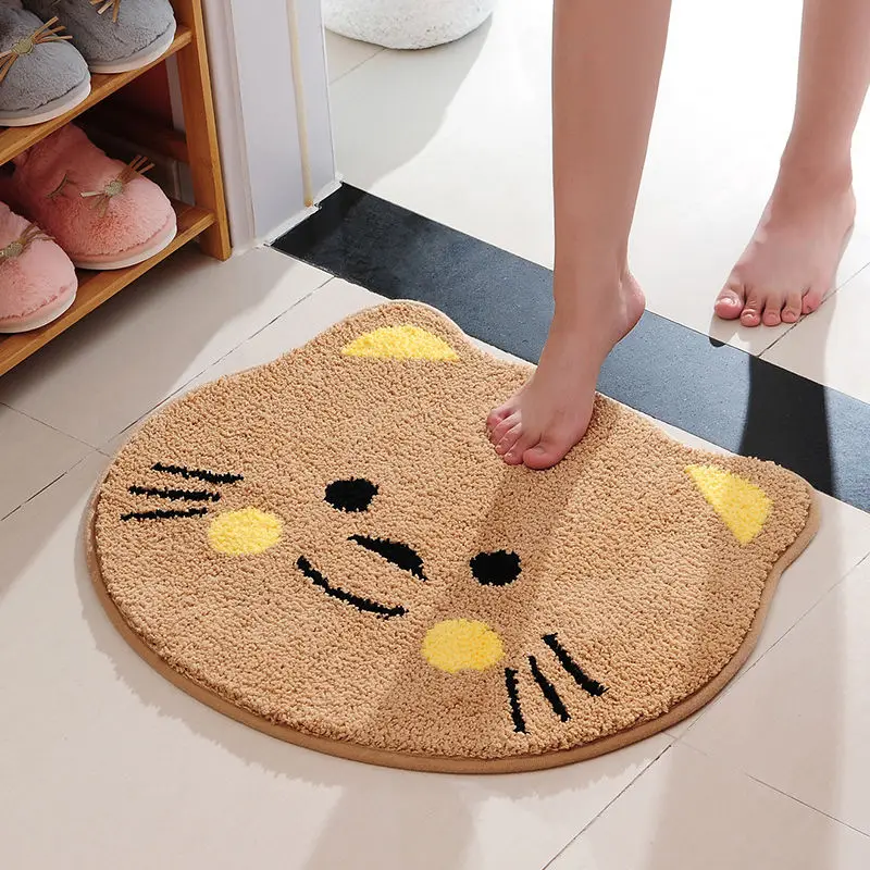 

Door Mat Lovely Cartoon Cat Pad Kitchen Carpet Computer Chair Floor Mat Shower Non-Slip Mat Porch Door pad Home Decor Carpet