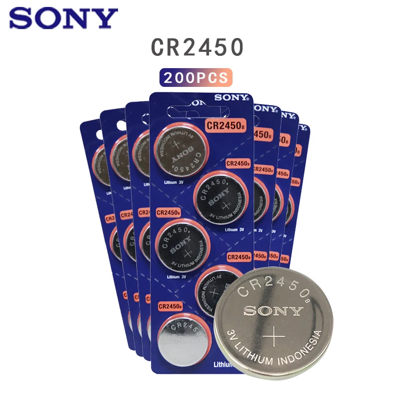 200Pcs Sony CR2450 Knop Batterijen KCR2450 5029LC LM2450 Cell Coin ...
