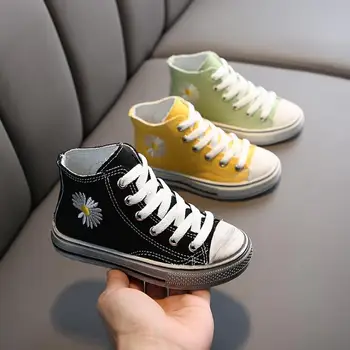 

New 2020 Embroidery Canvas Shoes Breathable Kids Boys Girls Casual Shoes Anti Slip Sports Shoes Children Sneaker 3 Color