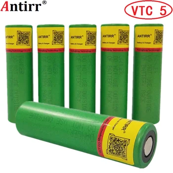

6Pcs/lot Power Batteries VTC5 18650 2600mAh Rechargeable Lithium 3.7v 30A Power Battery For sony free shipping + box