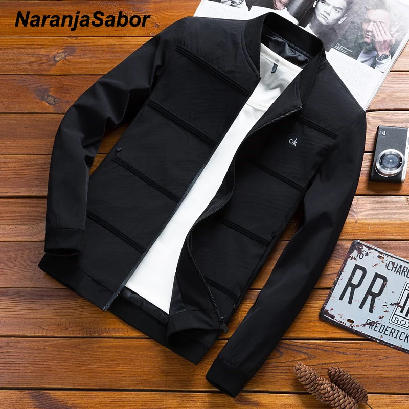 NaranjaSabor весенние куртки мужские пилот Куртка бомбер мужская мода бейсбол хип хоп пальто Slim Fit Пальто брендовая одежда 4XL N513