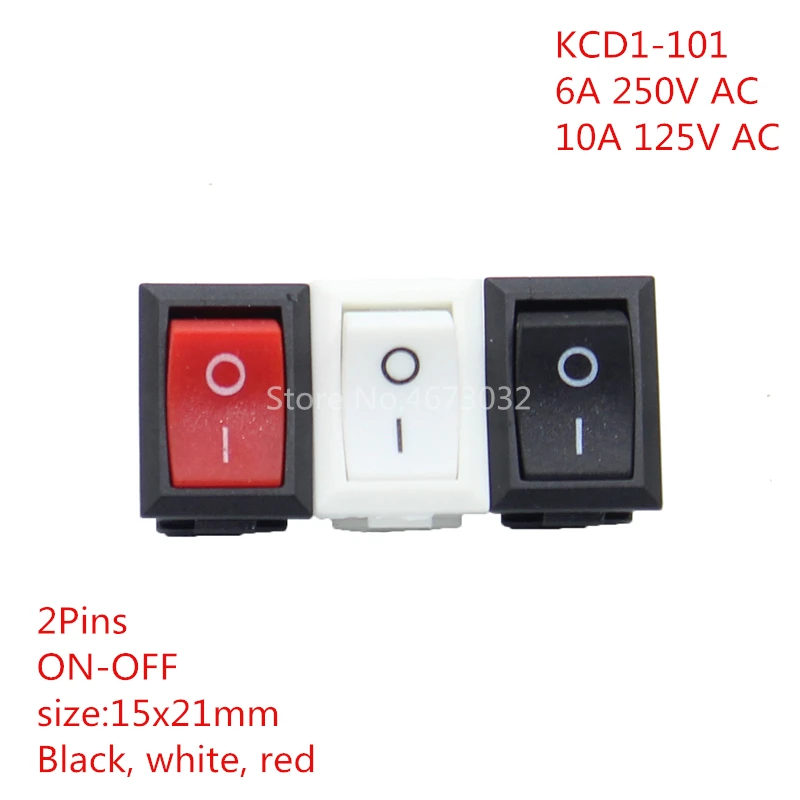 100 шт. кнопочный переключатель 15x21 мм SPST 2Pin KCD11 KCD1 защелкивающийся Переключатель