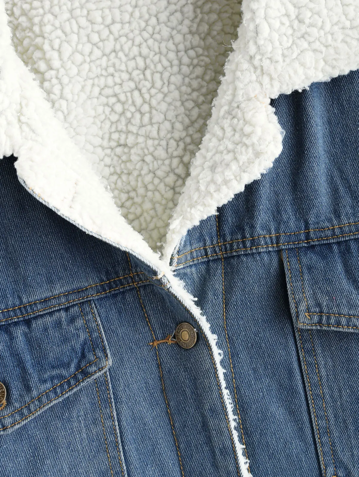 ZAFUL джинсовая куртка из флиса с заниженным плечом и карманами, джинсы с подкладкой, Женская однобортная куртка в винтажном стиле, осенне-зимнее пальто