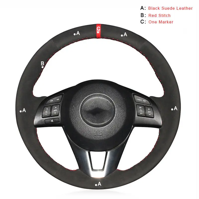 Авто оплетка на руле Крышка для Mazda 3 Axela Mazda 6 Atenza Mazda 2 CX-3 CX-5 Scion iA DIY автомобильные оплетки крышки - Название цвета: Suede Leather