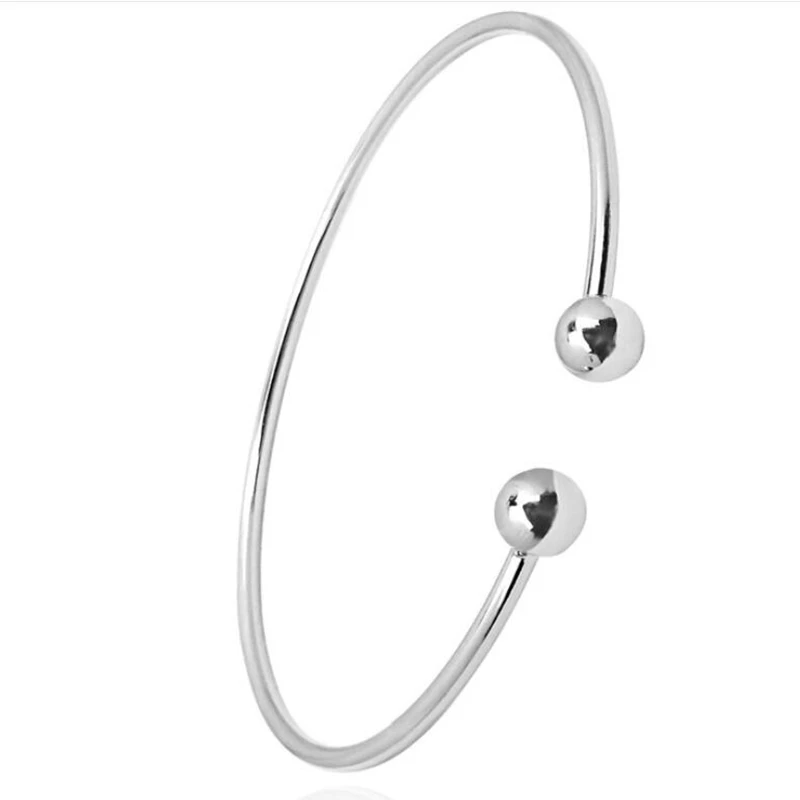 925 sterling silver Горячая 925 пробы серебряный браслет, 925 серебряный Модный Ювелирный Браслет с круглой головкой/Agiaixpa Aiyajafa - Цвет камня: 925 sterling silver