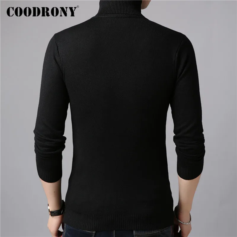 Skup COODRONY marka sweter z golfem mężczyźni klasyczne Casual Pull Homme 2019 zima grube ciepłe swetry z miękkiej dzianiny mężczyzn C1009