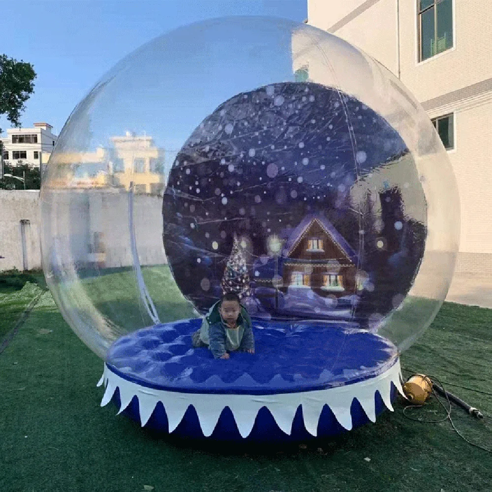 Hot Sale Christmas Giant Inflatable Snow Globe Bubble Dome Tent With Blower 2M/3M/4M Human Snow Globe Cheap Clear Dome