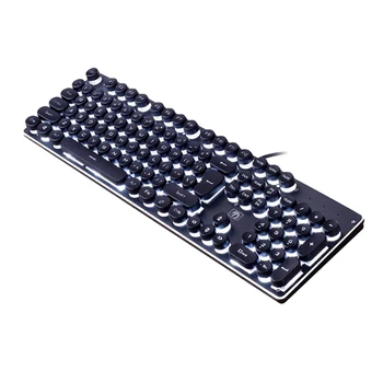 

Mechanical 104 Keys Typewriter Keyboard Retro Steampunk Round Keyboard Game Gaming Keyboards for Tablet Desktop PC Computer