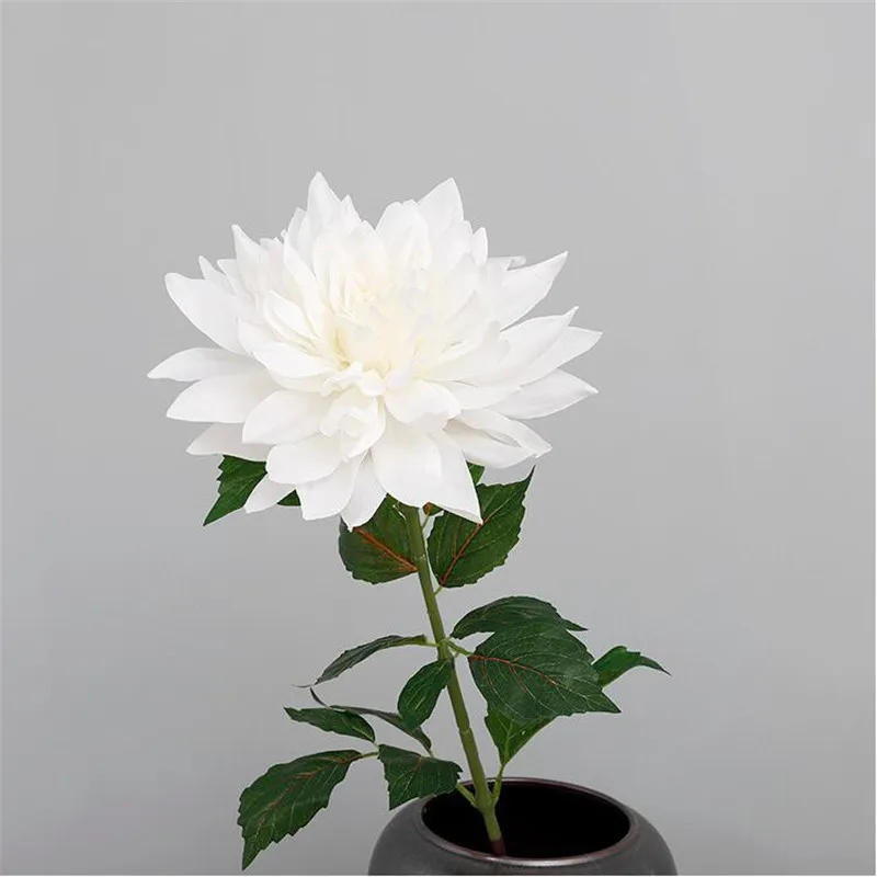 12 шт. поддельные длинные стволы Dahlia 41,3" Длина Моделирование ацтеков Dahlias для свадьбы дома декоративные искусственные цветы