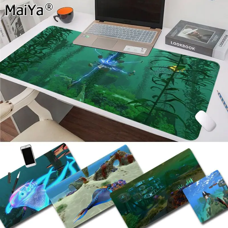 Maiya Subnautica, игровой коврик для мыши из прочного натурального каучука, Настольный коврик, версия скорости/управления, большой игровой коврик для мыши