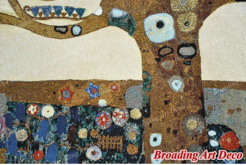 Густав Климт Древо жизни гобелен настенный жаккардовый гобелен домашний текстиль художественное украшение хлопок большой 137x76 см