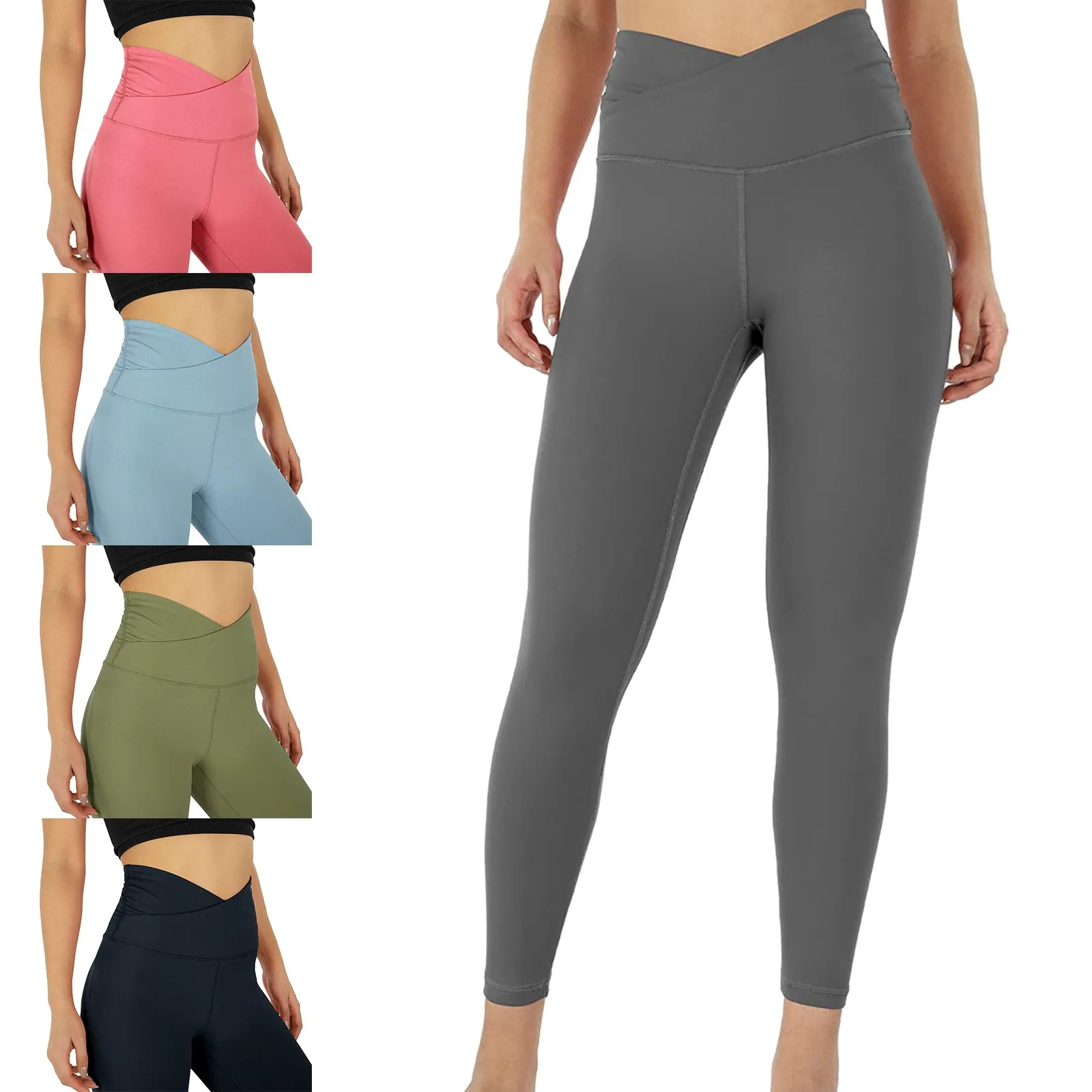 Women's Leggings with Inner Pocket Cross Hight Waist Workout Yoga