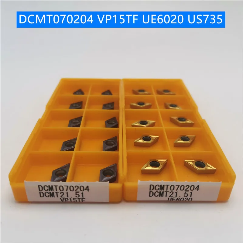 50 шт. DCMT070204 DCMT070208 VP15TF UE6020 US735 поворотные твердосплавные вставки инструмента Поворотный Фрезерный Резак Режущий инструмент для ЧПУ слот