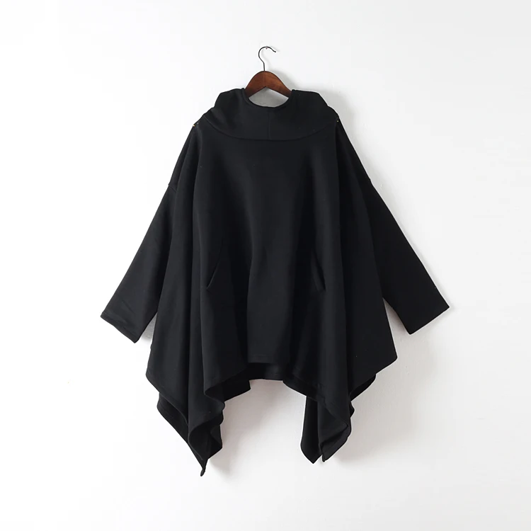 High Neck Printed Batman Shirt Pleated Bat Sleeve