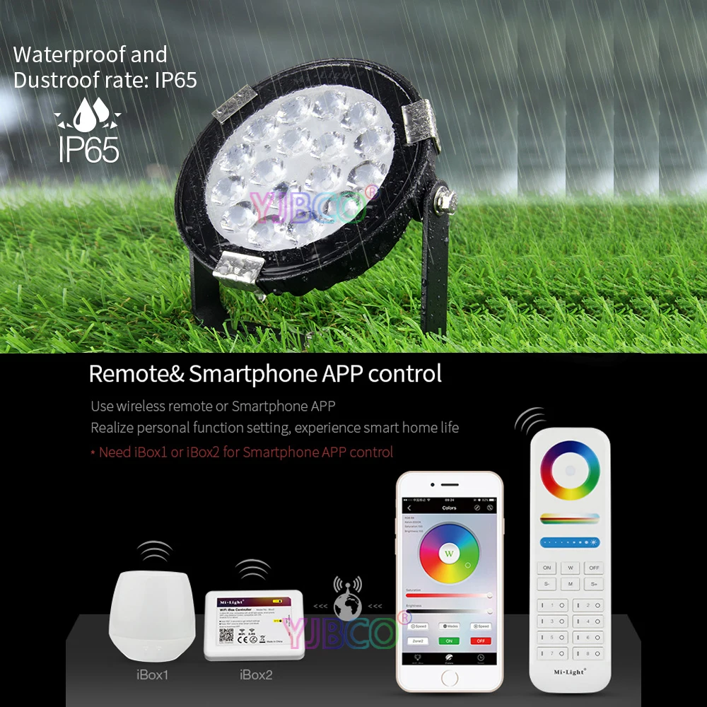 Miboxer 9 Вт RGB + CCT светодиодный садовый светильник 24 В постоянного тока/86 ~ 265