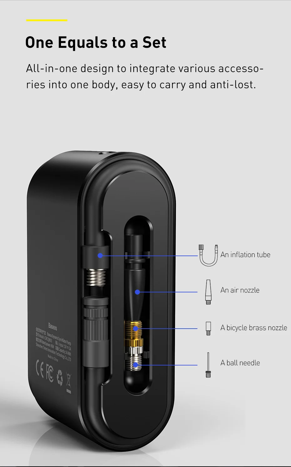 Máy bơm lốp xe Baseus Dynamic Eye CRCQB03-01