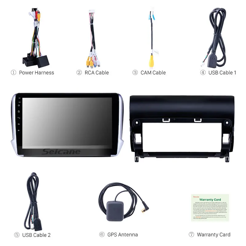Cheap Seicane 2 din 10.1 inch Android 8.1 GPS Car Radio for Peugeot 2008 2014 2015 2016 car stereo with HD Touchscreen support Carplay 3