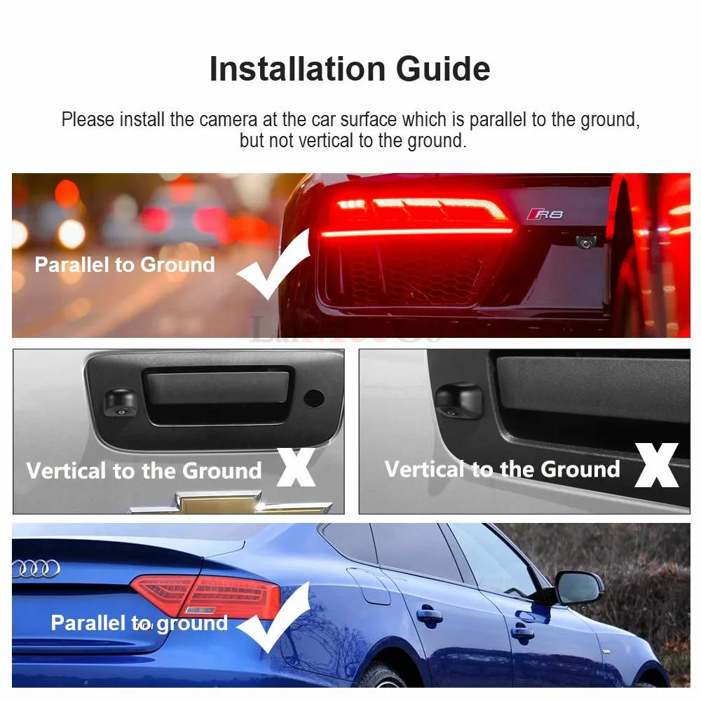 170° Wide Angle Car Reverse Camera HD Night Vision Rear View Camera Backup Parking Camcorder Highly Waterproof Reversing Monitor (2)