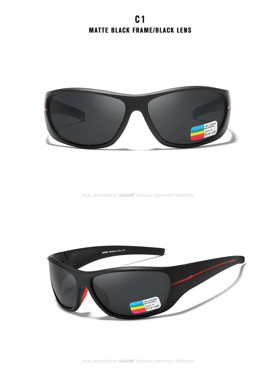 KDEAM ультра-высокие Анти-Царапины TR90 поляризованные солнцезащитные очки для мужчин 1,1 мм толщина линзы солнцезащитные очки для бега рыбалки ночного вождения