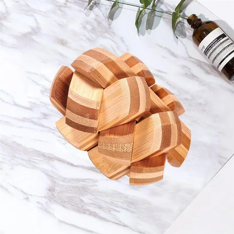1 шт Дерево 3D головоломка прочный 3D головоломки шарик Цвет& Форма игрушки для детей для взрослых и детей