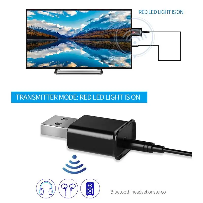 Wireless Headphones TV usb Connection Kit Lightweight Includes Televison Audio Transmitter Adapter Ideal for Private Watching