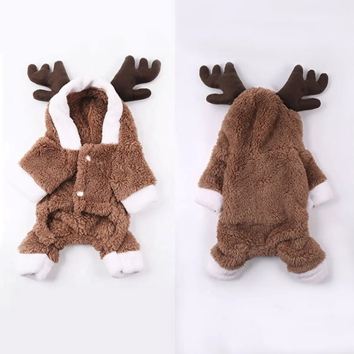 Autumn Winter Warm Thicken Pet Cat Dog Clothes Elk Print Hoodies Coat Clothing For Dog Cat 5