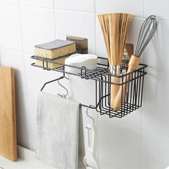 

Wrought Iron Kitchen Bathroom Rack Rag Drain Rack Household Non-Marking Sink Sink Basket Detergent Sponge Storage Rack