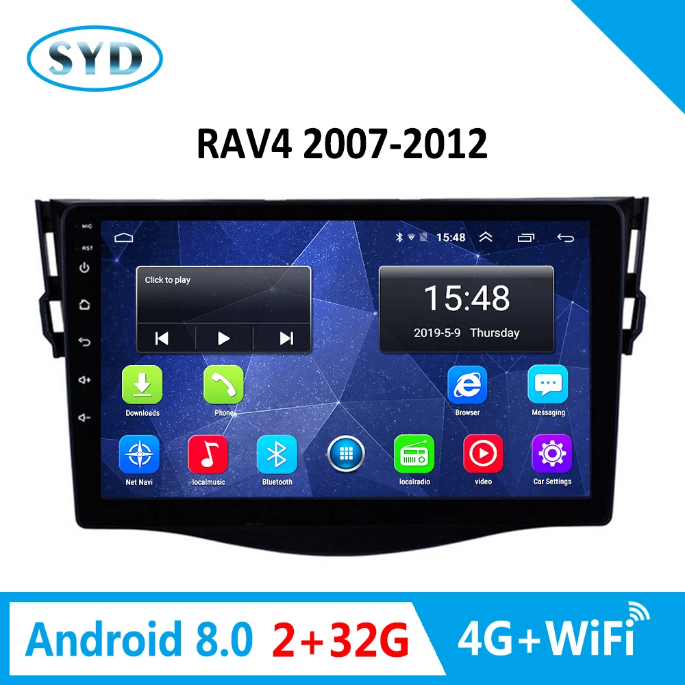  Car Radio For Toyota RAV4 2007-2012 GPS Navigation 4G Auto Radio Android 8.0 Support Bluetooth/TV/W