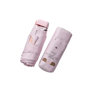 

Mini Capsule umbrella Five-folding Sun protection Anti-UV UPF50+ umbrella parapluie folding women pocket Umbrellara in women