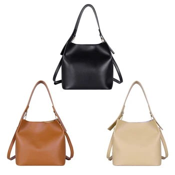 

2pcs Solid Color Shoulder Crossbody Handbag Women PU Leather Messenger Clutch for Outdoor Shopping Traveling Ornaments