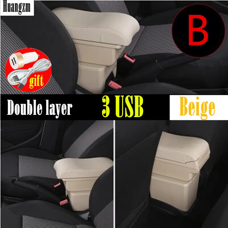 Lederen armsteun voor Peugeot 108, auto armsteun opbergbox auto middenconsole armsteun box armsteun opbergbox interieur onderdelen