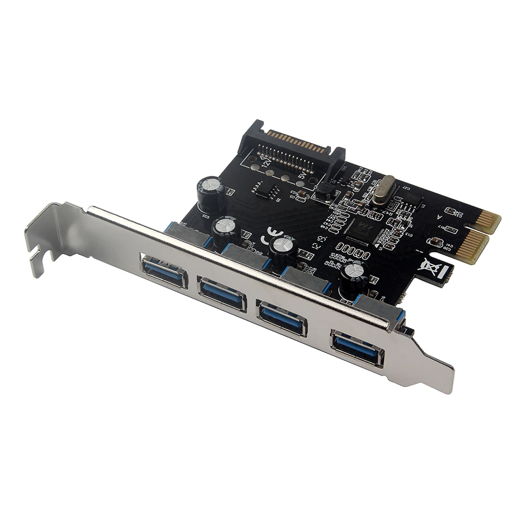 Карта расширения USB PCIe, 4 порта USB 3,0 для PCI Express, адаптер контроллера PCI-E для USB3.0 с 4 портами