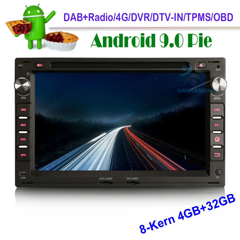 8 &quotAndroid 9 0 Bluetooth Автомобильный мультимедийный радио плеер wifi стерео gps СБ Navi для