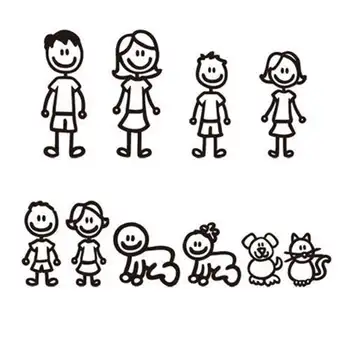 

10 Piece Car Sticker Family With Pet Car Lucky Stickers Stickers For Window (Black)