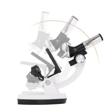 

1200X 60-pcs Kids Student Beginner Microscope Kit with Slides LED Light