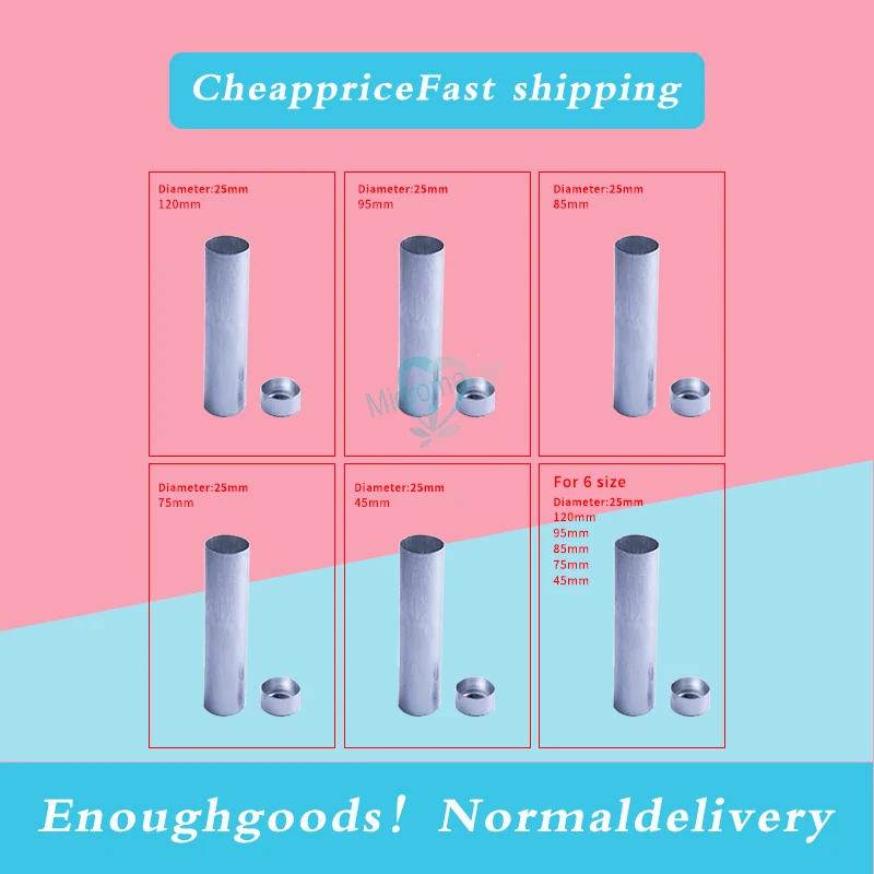 50 Pz Dental Lab Cartuccia Di Alluminio Diametro 25Mm Con Coperchio Laboratorio Flessibile Acrilico Protesi Iniettare Acrilico Lavoro Cinque Dimension
