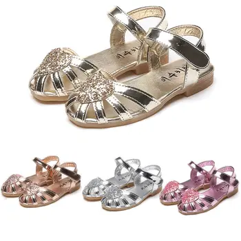 

Fashion Kids Baby Girls Soft Sole Sandals Toddler Summer Shoes Heart Sandal For Princess Girls Gift 2-7Y