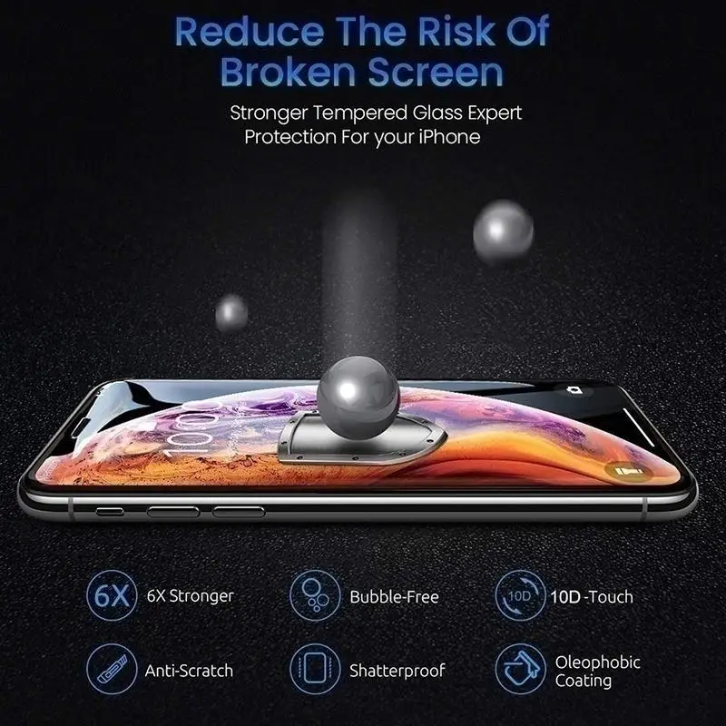 9D полное покрытие закаленное стекло для iPhone 11 Pro Max стекло X XS Max XR Защитное стекло для экрана для iPhone 6 6s 7 8 Plus пленка