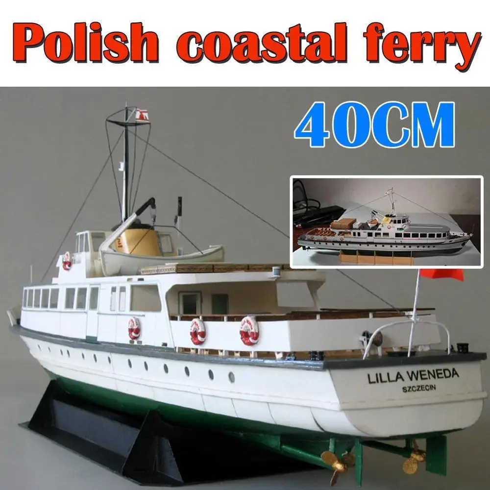 DIY Paper Model 1:100 Polish Coast Ferry Ship Assemble Papercraft 3D Puzzle Game Education Toy  40cm Polish Coast Ferry Boat