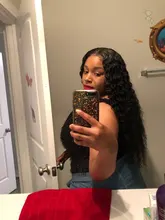 Peluca Frontal de onda profunda, pelucas de cabello humano con encaje Frontal, mojado y ondulado, transparente, rizado, brasileño