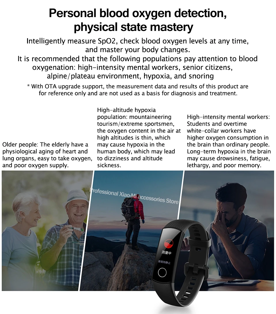 Смарт-браслет huawei Honor Band 5 с кислородом крови, сенсорный экран Amoled 0,95 дюйма, фиксирующий частоту пульса и сна, SnapBracelet