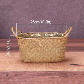 

Wicker Weaving Storage Basket for Kitchen Handmade Fruit Dish Rattan Picnic Food Bread Loaf Sundries Neatening Container Case