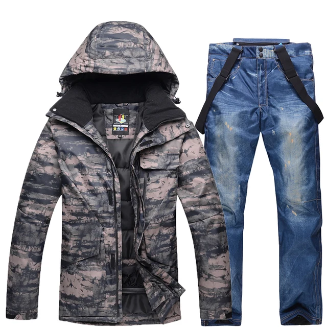 US $60.69 New Winter Men Camouflage Ski Suit Warm Windproof Waterproof Skiing Suits Male Outdoor Sport Snowbo